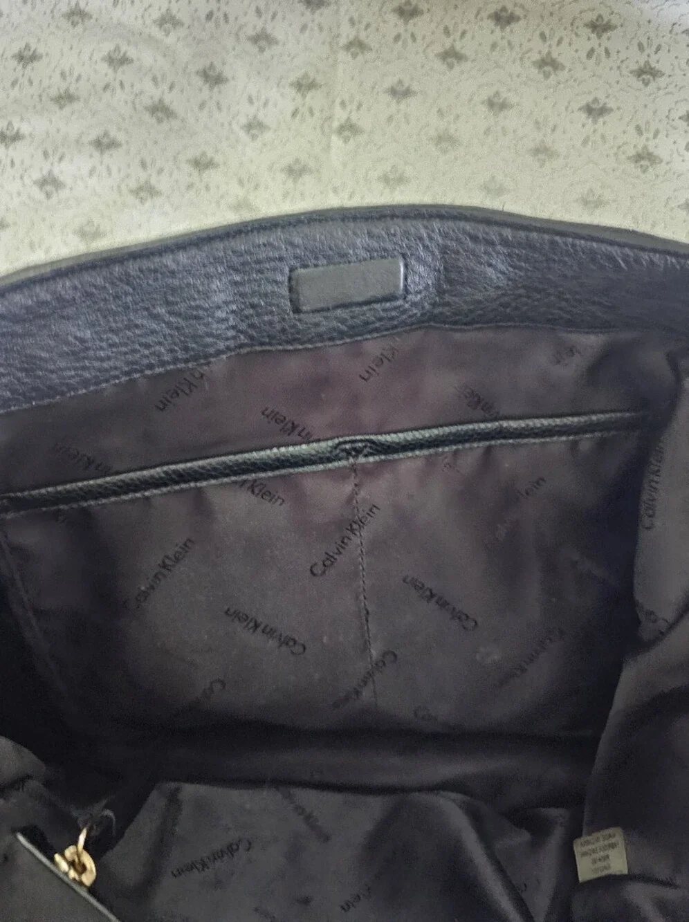 Calvin Klein Lynn Leather & Pebble Suede Hobo